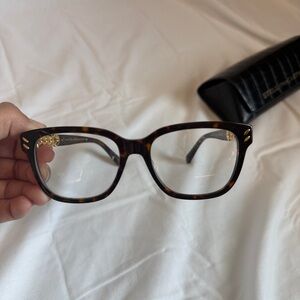 Stella McCartney Eyeglasses Tortoise Gold Chain Arm Bio Acetate Frame Authentic